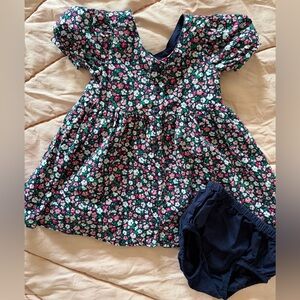 Janie and Jack Floral Baby Dress with Bloomers-6-12mo- excellent condition
